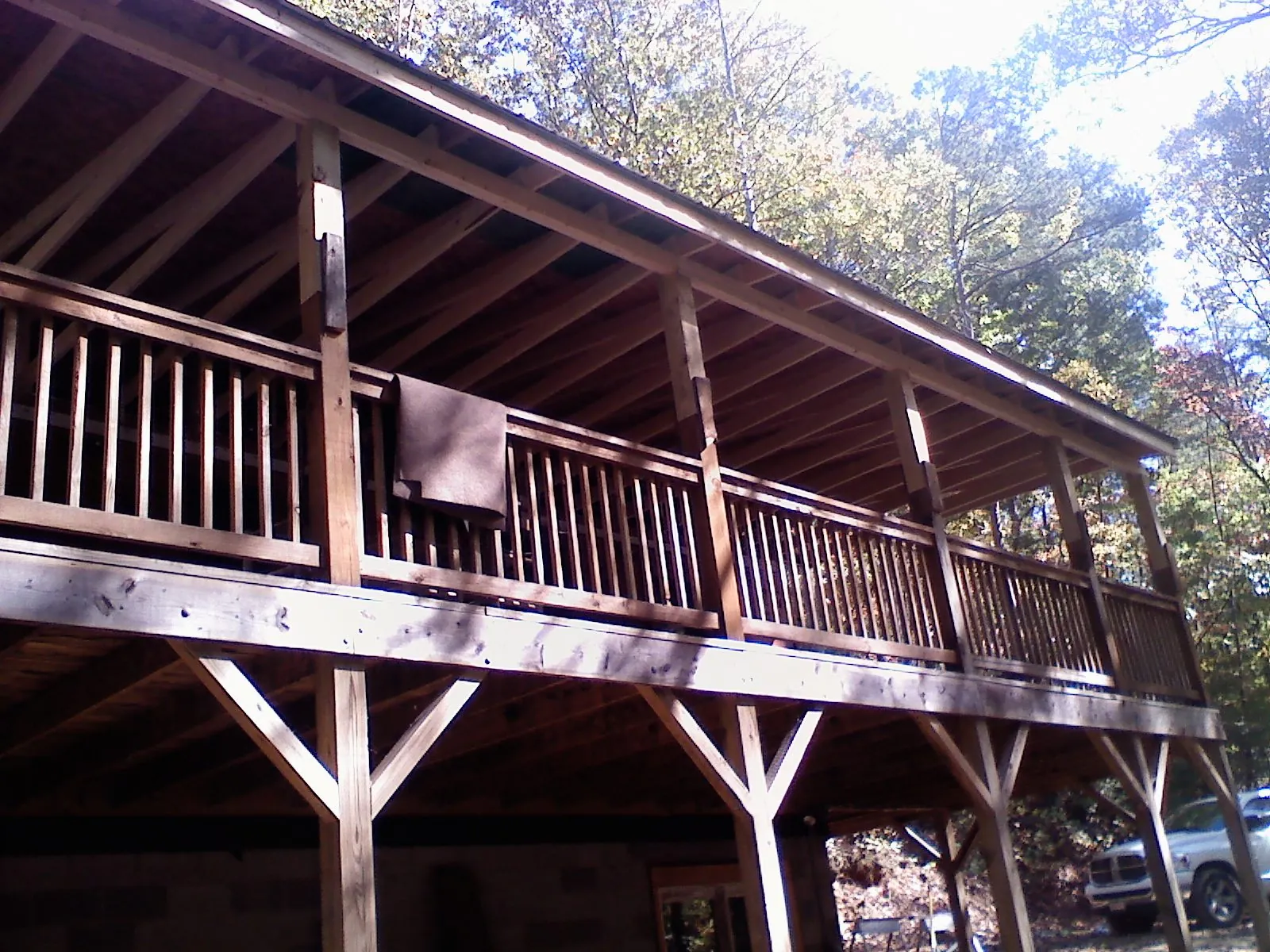 Timber framing under a new elevated porch and deck — Roof Leak Repair in Homer Glen by Roofing Brothers